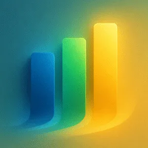 Charity Navigator 3 resources infographic: abstract glowing segments in blue, green, and gold, representing nonprofit tools and guidance, digital illustration